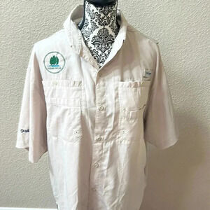 🎣🐟Columbia Vented PFG short Sleeve Button Up Men's Shirt Large